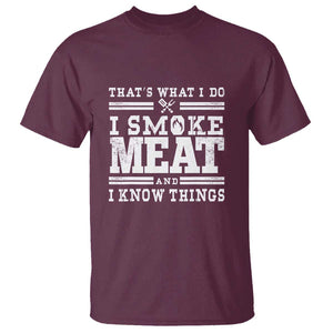 Funny Pitmaster BBQ T Shirt I Smoke Meat Smoker Grill Gift TS01 Maroon Print Your Wear