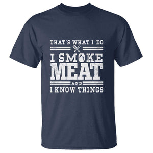 Funny Pitmaster BBQ T Shirt I Smoke Meat Smoker Grill Gift TS01 Navy Print Your Wear