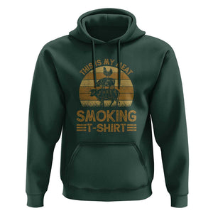 Funny Meat Smoking Hoodie BBQ Barbeque Dad Gift TS01 Dark Forest Green Print Your Wear