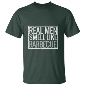 Real Men Smell Like Barbecue T Shirt Funny BBQ Grill Dad Grandpa Gift TS01 Dark Forest Green Print Your Wear