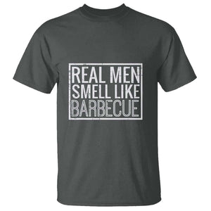 Real Men Smell Like Barbecue T Shirt Funny BBQ Grill Dad Grandpa Gift TS01 Dark Heather Print Your Wear