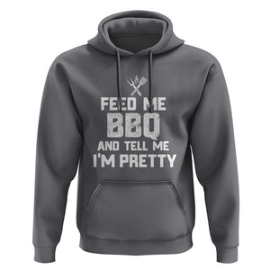 Feed Me BBQ And Tell Me I'm Pretty - Funny Grill BBQ Hoodie TS01 Charcoal Print Your Wear