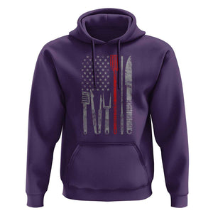 Thin Red Line USA Flag Hoodie BBQ Grill Cooking Chef Gift TS01 Purple Print Your Wear