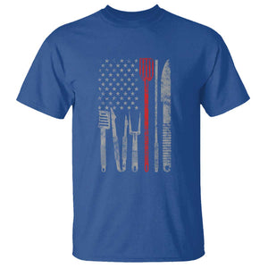 Thin Red Line USA Flag T Shirt BBQ Grill Cooking Chef Gift TS01 Royal Blue Print Your Wear