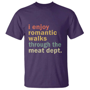 Romantic Walks to the Meat Dept T Shirt Funny BBQ Meat Smoking Gift TS01 Purple Print Your Wear