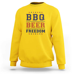 Patriotic BBQ Sweatshirt Beer, Freedom, and BBQ Design TS01 Daisy Print Your Wear