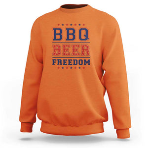 Patriotic BBQ Sweatshirt Beer, Freedom, and BBQ Design TS01 Orange Print Your Wear