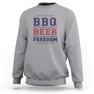 Patriotic BBQ Sweatshirt Beer, Freedom, and BBQ Design TS01 Sport Gray Print Your Wear