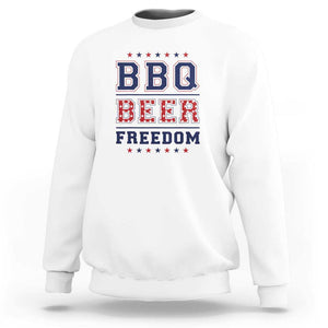 Patriotic BBQ Sweatshirt Beer, Freedom, and BBQ Design TS01 White Print Your Wear