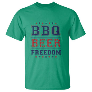 Patriotic BBQ T Shirt Beer, Freedom, and BBQ Design TS01 Irish Green Print Your Wear