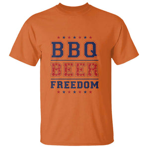 Patriotic BBQ T Shirt Beer, Freedom, and BBQ Design TS01 Orange Print Your Wear