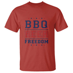 Patriotic BBQ T Shirt Beer, Freedom, and BBQ Design TS01 Red Print Your Wear