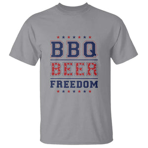 Patriotic BBQ T Shirt Beer, Freedom, and BBQ Design TS01 Sport Gray Print Your Wear