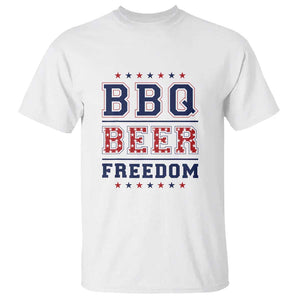 Patriotic BBQ T Shirt Beer, Freedom, and BBQ Design TS01 White Print Your Wear