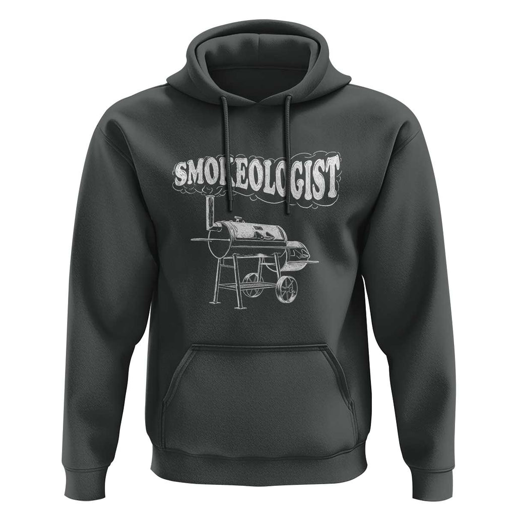 Smokeologist Hoodie Funny Pitmaster BBQ Smoker Grilling Gift TS01 Dark Heather Print Your Wear