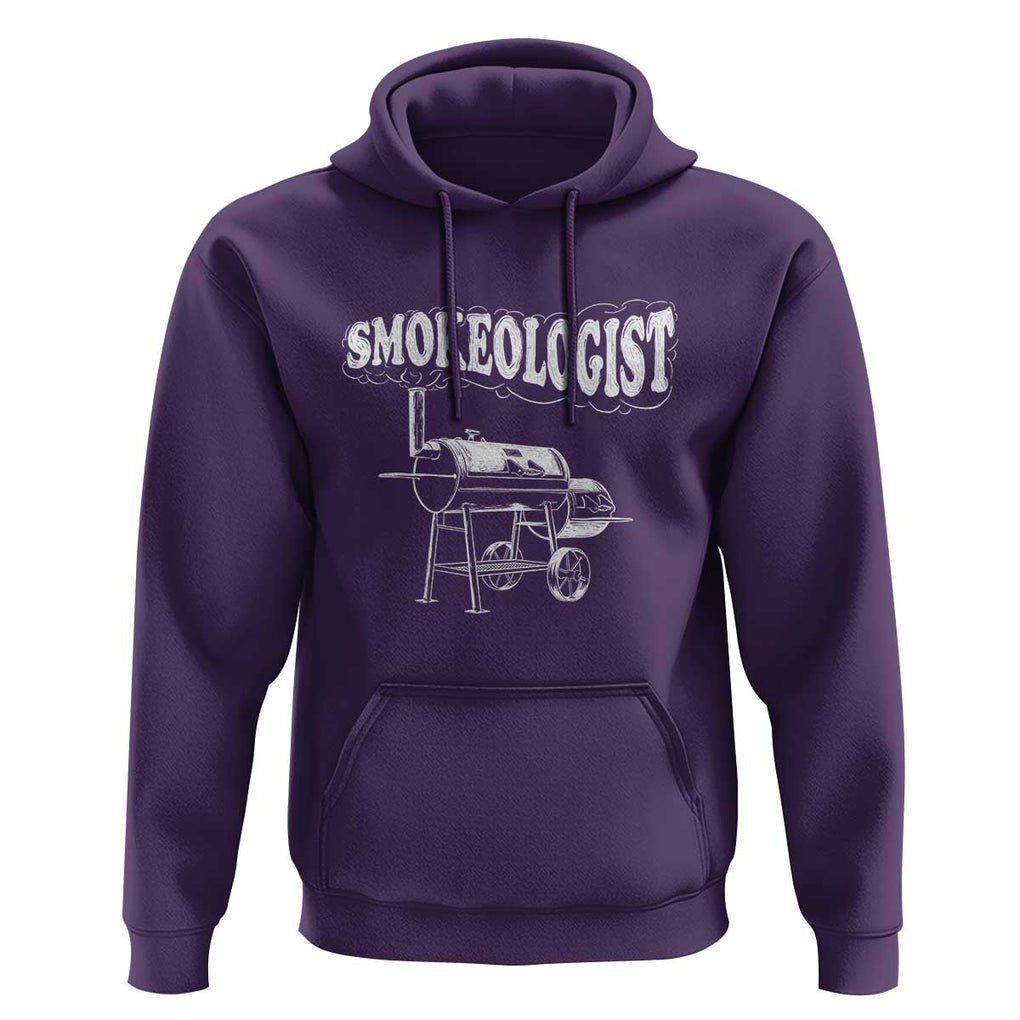 Smokeologist Hoodie Funny Pitmaster BBQ Smoker Grilling Gift TS01 Purple Print Your Wear