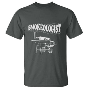 Smokeologist T Shirt Funny Pitmaster BBQ Smoker Grilling Gift TS01 Dark Heather Print Your Wear