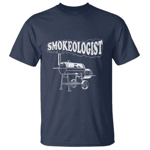 Smokeologist T Shirt Funny Pitmaster BBQ Smoker Grilling Gift TS01 Navy Print Your Wear