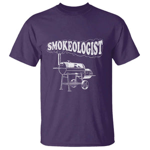 Smokeologist T Shirt Funny Pitmaster BBQ Smoker Grilling Gift TS01 Purple Print Your Wear