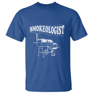 Smokeologist T Shirt Funny Pitmaster BBQ Smoker Grilling Gift TS01 Royal Blue Print Your Wear