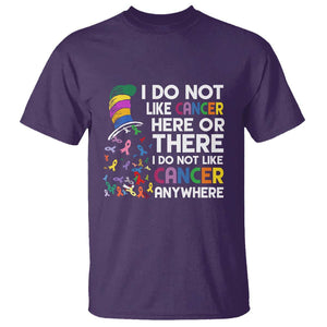 I Do Not Like Cancer Here or There - Funny Cancer Awareness T Shirt TS01 Purple Print Your Wear