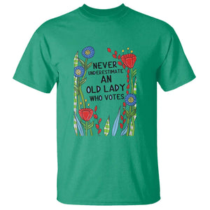 Never Underestimate an Old Lady Who Votes T Shirt Feminist Gift for Women TS01 Irish Green Print Your Wear