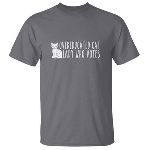 Overeducated Cat Lady Who Votes - Feminist Women's Rights T Shirt Funny Feminism TS01 Charcoal Print Your Wear