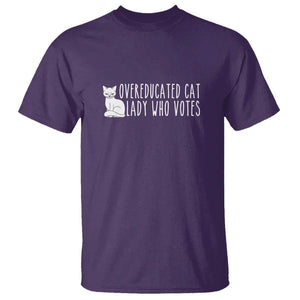 Overeducated Cat Lady Who Votes - Feminist Women's Rights T Shirt Funny Feminism TS01 Purple Print Your Wear