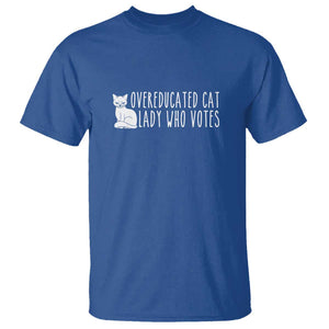 Overeducated Cat Lady Who Votes - Feminist Women's Rights T Shirt Funny Feminism TS01 Royal Blue Print Your Wear