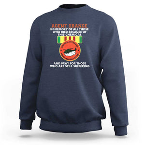 Agent Orange Awareness Sweatshirt Agent Orange Remember Our Sacrifice - Patriotic Veterans Day Gift for U.S. Veteran Dad or Grandpa TS01 Navy Print Your Wear