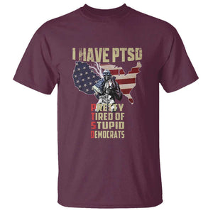 I Have PTSD T Shirt Patriotic Gift for U.S. Dad or Grandpa - Perfect for Veterans & Patriots TS01 Maroon Print Your Wear