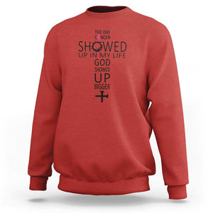 The Day Cancer Showed Up, God Showed Up Bigger - Inspirational Faith & Cancer Support Sweatshirt TS01 Red Print Your Wear