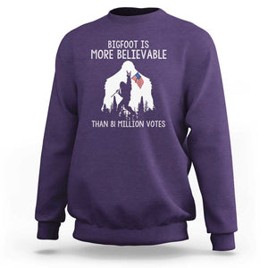 Bigfoot Is More Believable Than 81 Million Votes Sweatshirt Patriotic Design TS01 Purple Print Your Wear