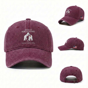 Bigfoot Is More Believable Than 81 Million Votes Washed Cotton Baseball Cap Patriotic Design TS01 Washed Cap Universal Fit Burgundy Print Your Wear