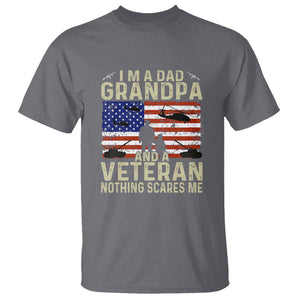 I'm a Dad, Grandpa, and Veteran - Vintage Patriotic Veterans Day T Shirt TS01 Charcoal Print Your Wear