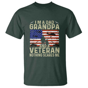 I'm a Dad, Grandpa, and Veteran - Vintage Patriotic Veterans Day T Shirt TS01 Dark Forest Green Print Your Wear