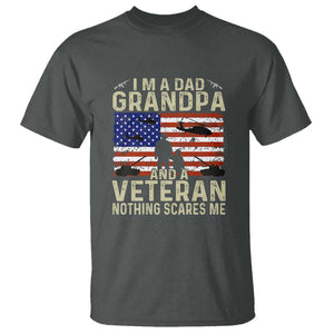 I'm a Dad, Grandpa, and Veteran - Vintage Patriotic Veterans Day T Shirt TS01 Dark Heather Print Your Wear