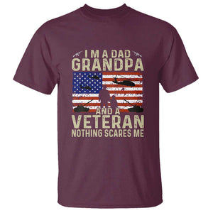 I'm a Dad, Grandpa, and Veteran - Vintage Patriotic Veterans Day T Shirt TS01 Maroon Print Your Wear