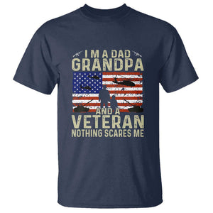 I'm a Dad, Grandpa, and Veteran - Vintage Patriotic Veterans Day T Shirt TS01 Navy Print Your Wear