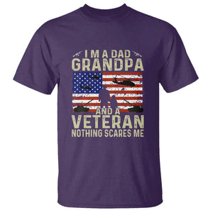 I'm a Dad, Grandpa, and Veteran - Vintage Patriotic Veterans Day T Shirt TS01 Purple Print Your Wear