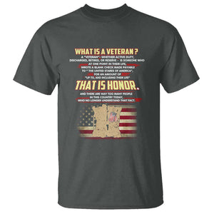 What Is a Veteran That Is Honor - Patriotic Tribute T Shirt Veterans Day Appreciation TS01 Dark Heather Print Your Wear