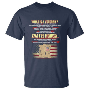 What Is a Veteran That Is Honor - Patriotic Tribute T Shirt Veterans Day Appreciation TS01 Navy Print Your Wear