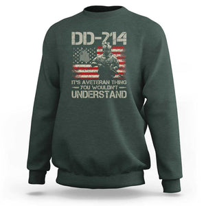 DD-214 It's a Veteran Thing You Wouldnt Understand - Proud Military Veteran Sweatshirt TS01 Dark Forest Green Print Your Wear