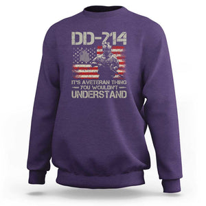 DD-214 It's a Veteran Thing You Wouldnt Understand - Proud Military Veteran Sweatshirt TS01 Purple Print Your Wear