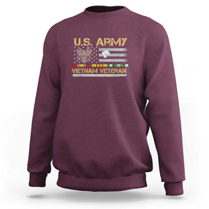 US Army Vietnam Veteran - Patriotic USA Flag Military Sweatshirt Vietnam War Veteran Tribute TS01 Maroon Print Your Wear