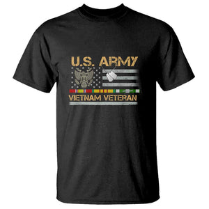 US Army Vietnam Veteran - Patriotic USA Flag Military T Shirt Vietnam War Veteran Tribute TS01 Black Print Your Wear