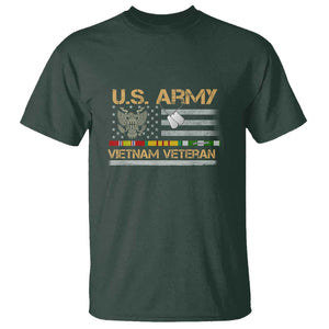 US Army Vietnam Veteran - Patriotic USA Flag Military T Shirt Vietnam War Veteran Tribute TS01 Dark Forest Green Print Your Wear