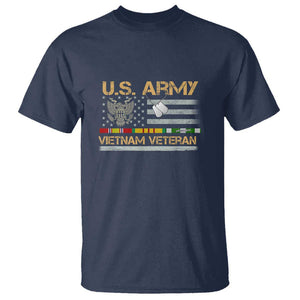 US Army Vietnam Veteran - Patriotic USA Flag Military T Shirt Vietnam War Veteran Tribute TS01 Navy Print Your Wear