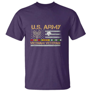 US Army Vietnam Veteran - Patriotic USA Flag Military T Shirt Vietnam War Veteran Tribute TS01 Purple Print Your Wear