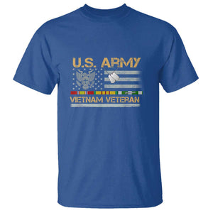 US Army Vietnam Veteran - Patriotic USA Flag Military T Shirt Vietnam War Veteran Tribute TS01 Royal Blue Print Your Wear